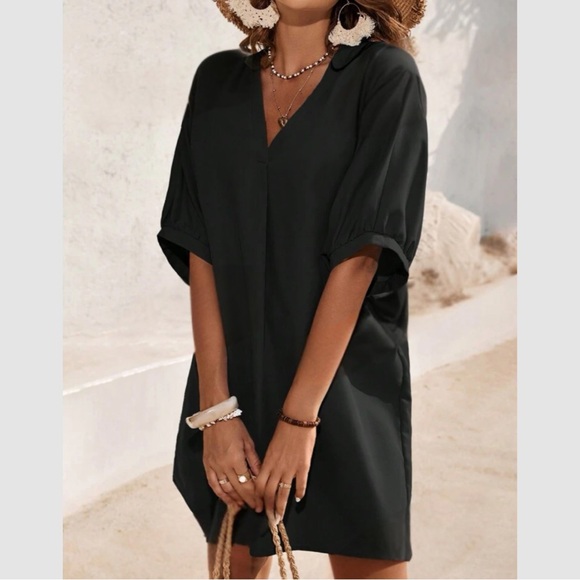 Luxe V neck mini dress - Picture 3 of 11